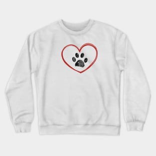 Heart with paw print. Happy Valentine's day design Crewneck Sweatshirt